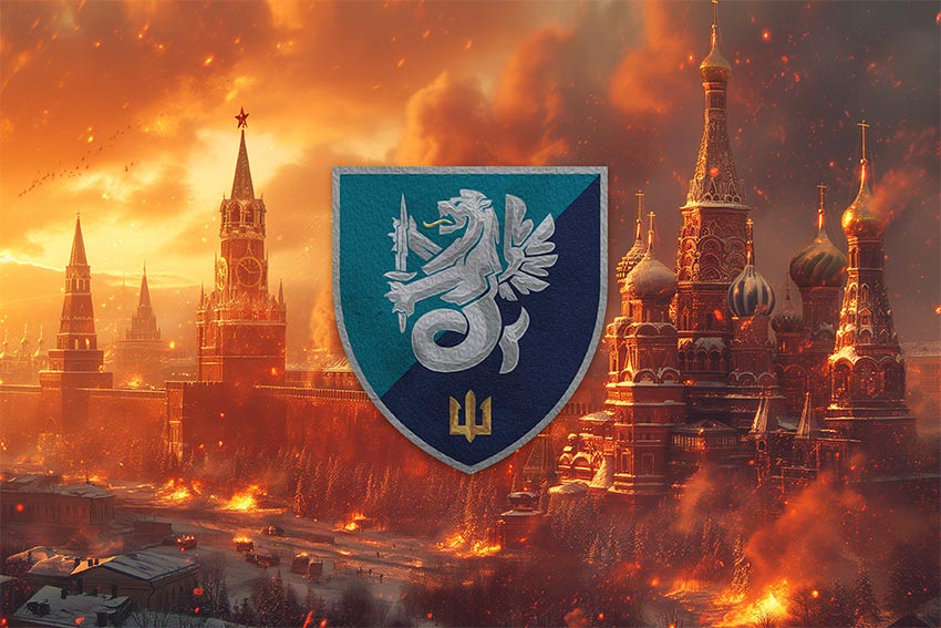 Прапор 37 окремої бригади морської піхоти (37 ОБрМП) ВМС України кремль палає