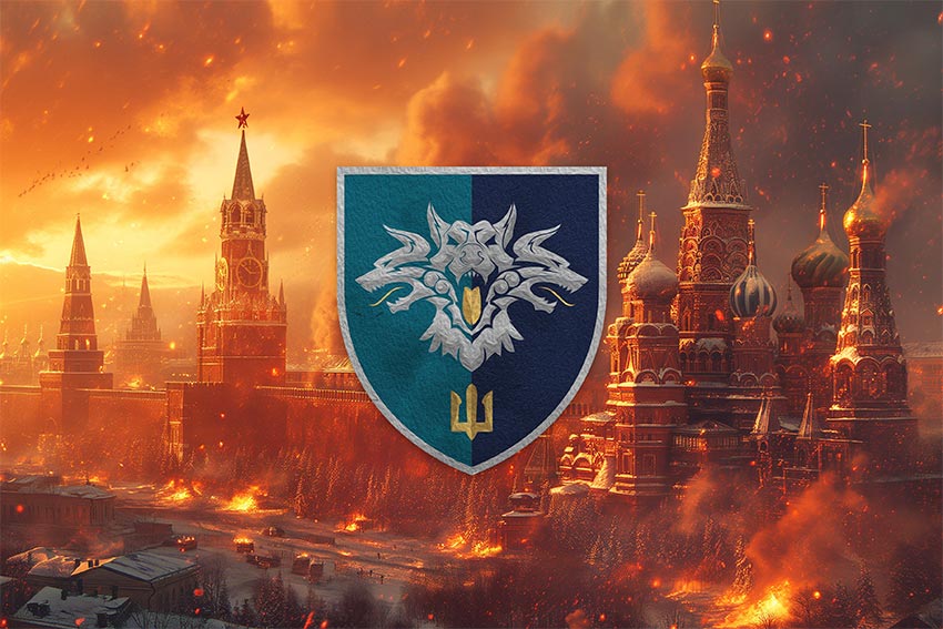 Прапор 38 окремої бригади морської піхоти (38 ОБрМП) ВМС України кремль палає