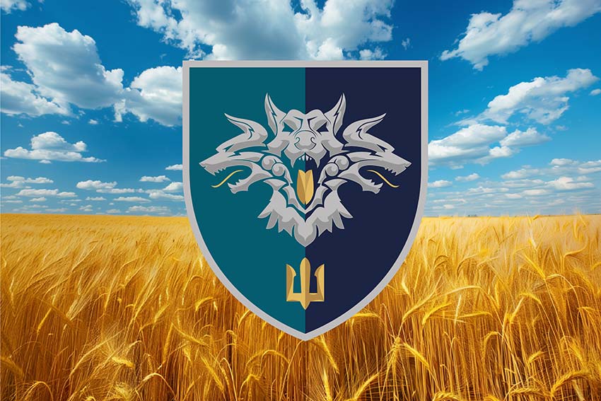 Прапор 38 окремої бригади морської піхоти (38 ОБрМП) ВМС України пшеничне поле