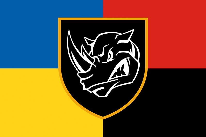 Прапор 4 окремої танкової бригади (4 ОТБр) імені Івана Виговського ЗСУ жовто-синій червоно-чорний