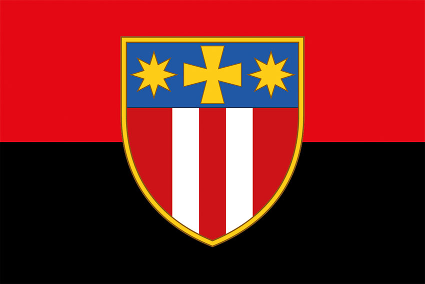 Прапор 405 стрілецького батальйона 32 ОМБр (405 ОСБ) ЗСУ червоно-чорний