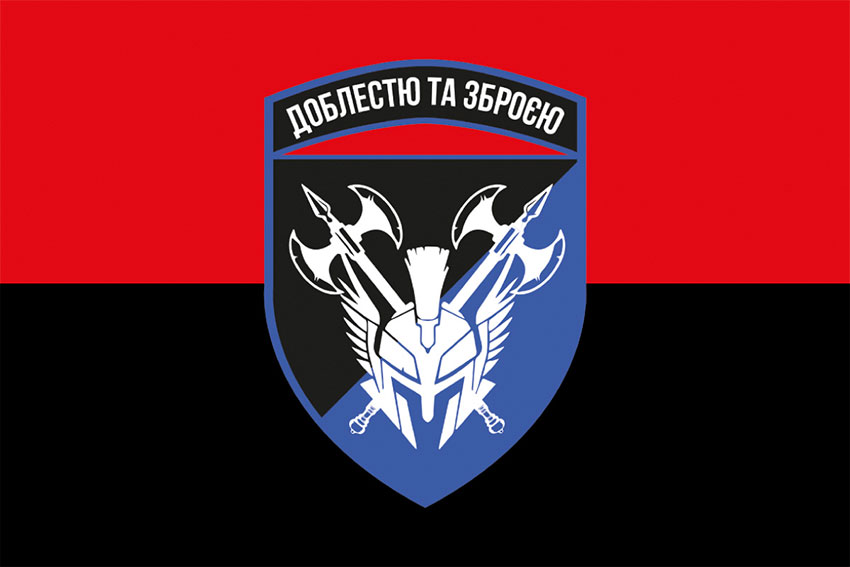 Прапор 42 окремої механізованої бригади (42 ОМБр) ЗСУ червоно-чорний