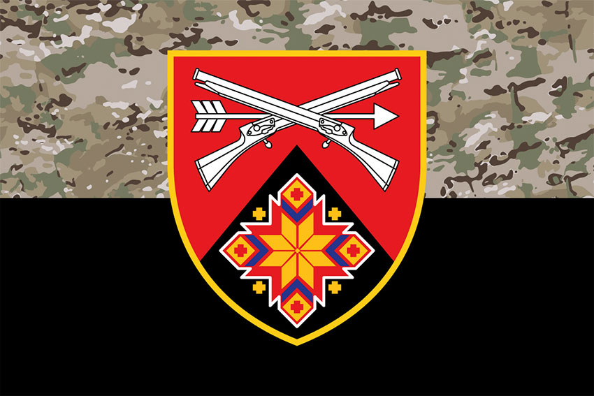 Прапор 420 окремого стрілецького батальйона (420 ОСБ) ЗСУ камуфляж-чорний