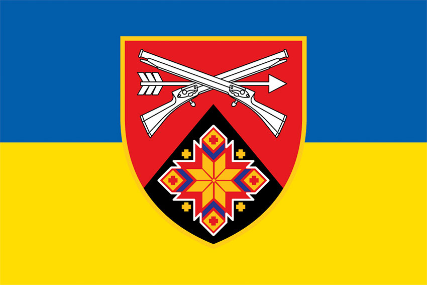 Прапор 420 окремого стрілецького батальйона (420 ОСБ) ЗСУ синьо-жовтий