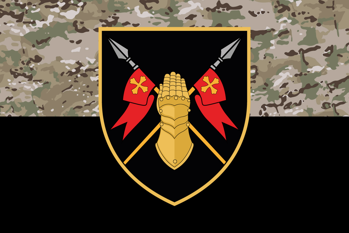 Прапор 5 окремої танкової бригади (5 ОТБр) ЗСУ камуфляж-чорний