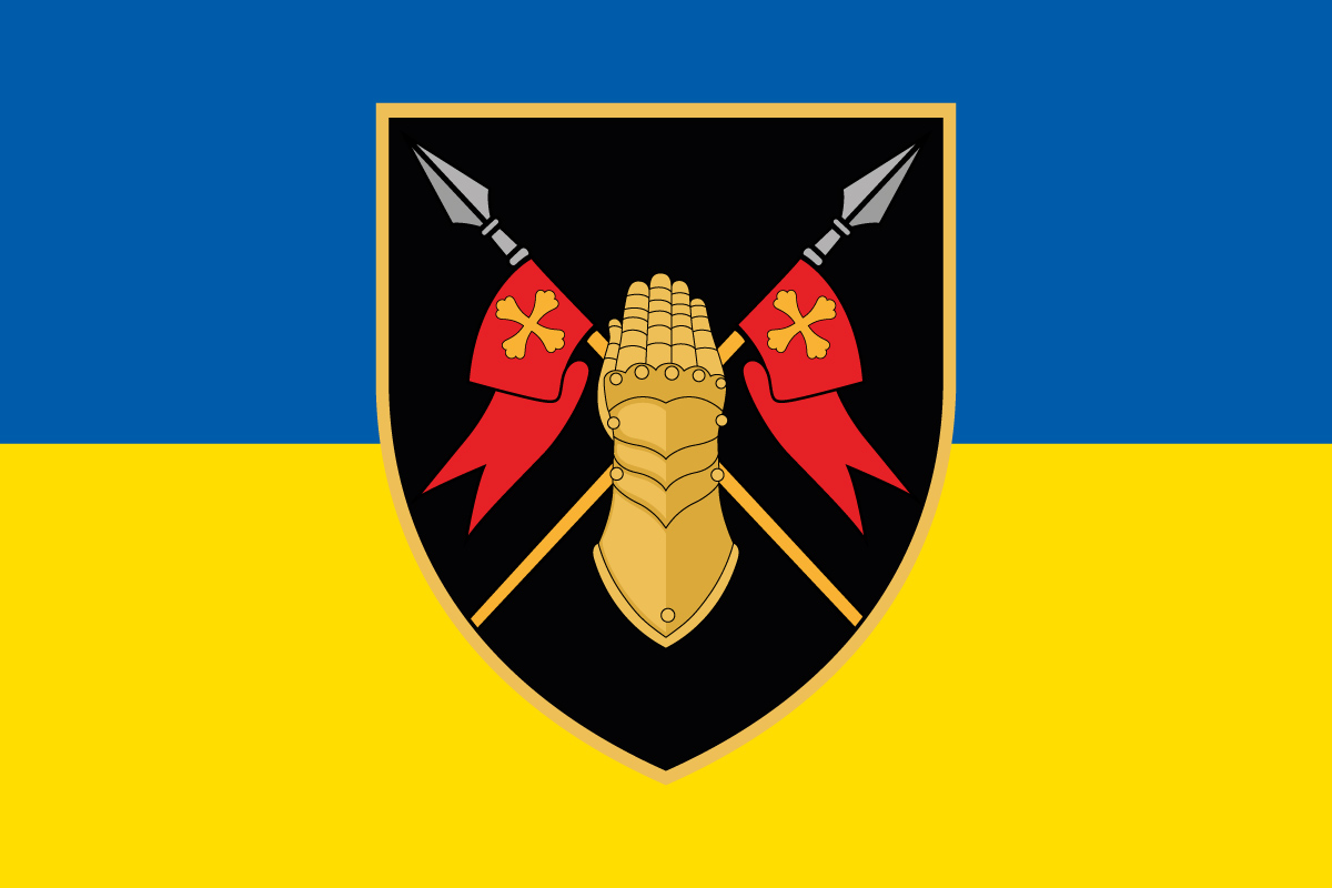 Прапор 5 окремої танкової бригади (5 ОТБр) ЗСУ синьо-жовтий