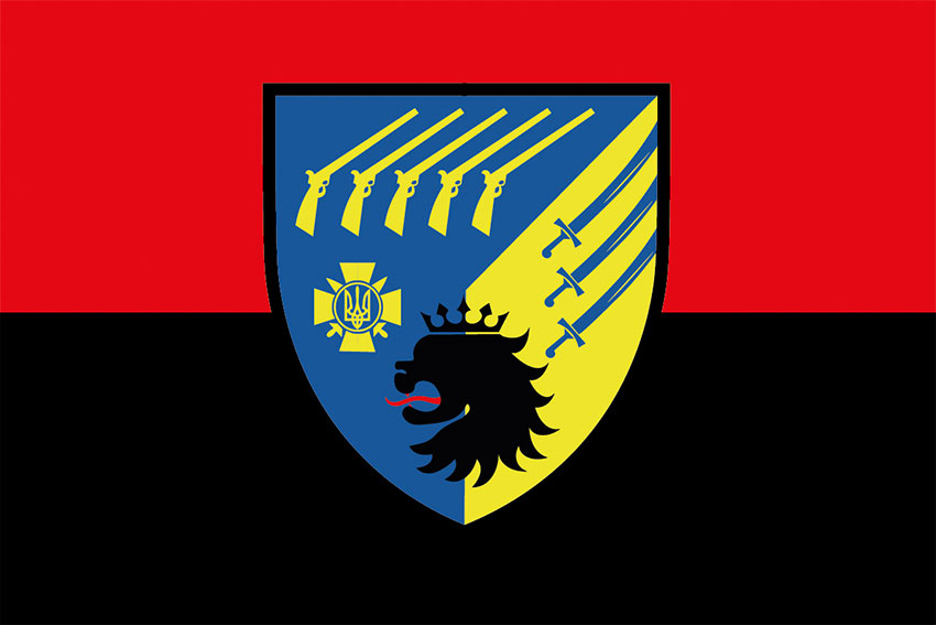 Прапор 53 окремого стрілецького батальйона (53 ОСБ) ЗСУ червоно-чорний