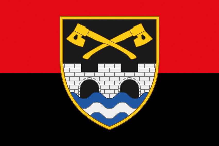 Прапор 534 окремого інженерно-саперного батальйона (534 ОІСБ) ЗСУ червоно-чорний