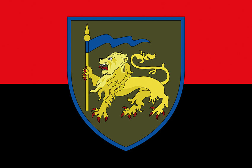 Прапор 60 окремої механізованої Інгулецької бригади (60 ОМБр) ЗСУ червоно-чорний