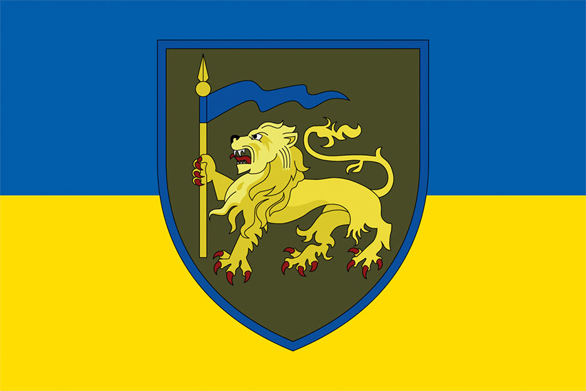 Прапор 60 окремої механізованої Інгулецької бригади (60 ОМБр) ЗСУ синьо-жовтий