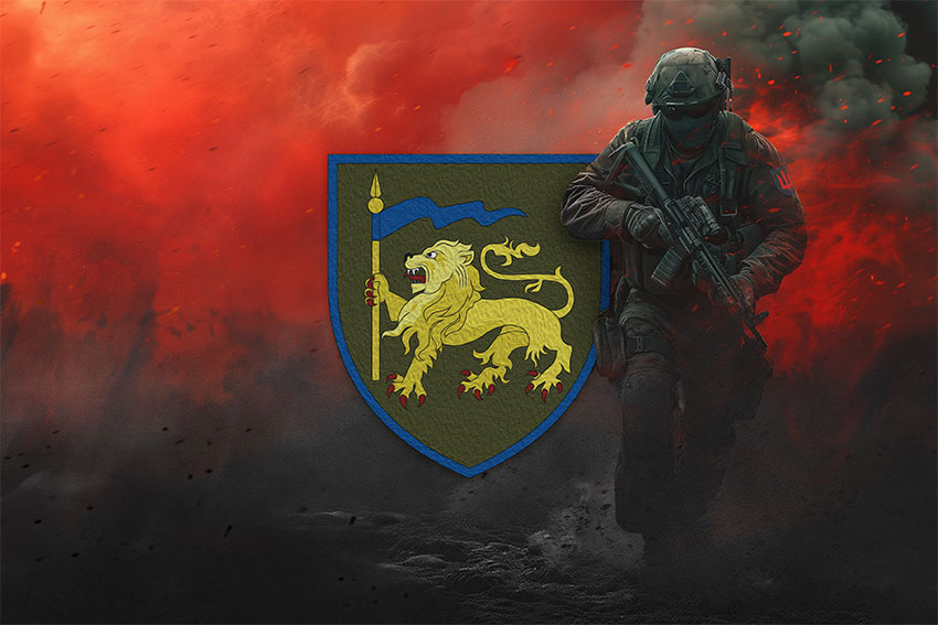 Прапор 60 окремої механізованої Інгулецької бригади (60 ОМБр) ЗСУ червоний світанок