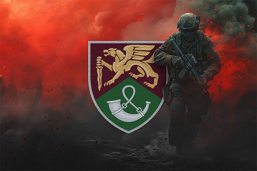 Прапор 71 ОЄБр ДШВ ЗСУ червоний світанок