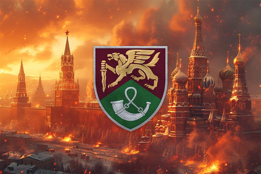 Прапор 71 ОЄБр ДШВ ЗСУ кремль палає