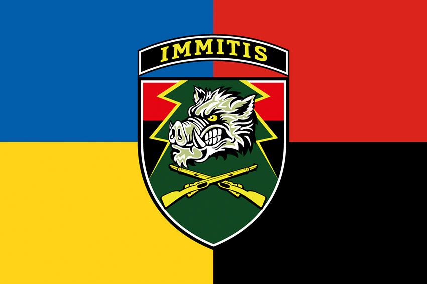 Прапор 71 ОЄБр ДШВ ЗСУ жовто-синій червоно-чорний