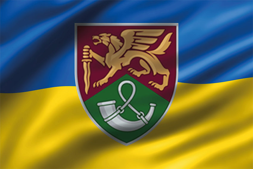 Прапор 71 ОЄБр ДШВ ЗСУ 3D синьо-жовтий