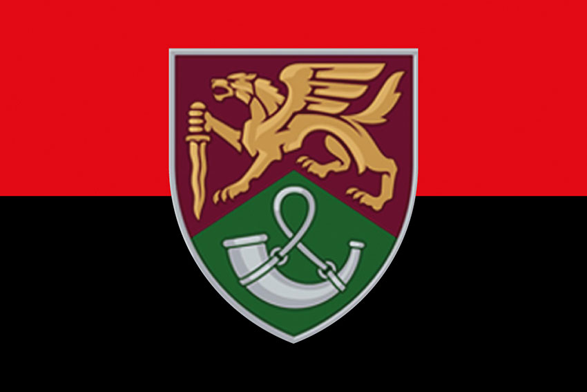 Прапор 71 ОЄБр ДШВ ЗСУ червоно-чорний