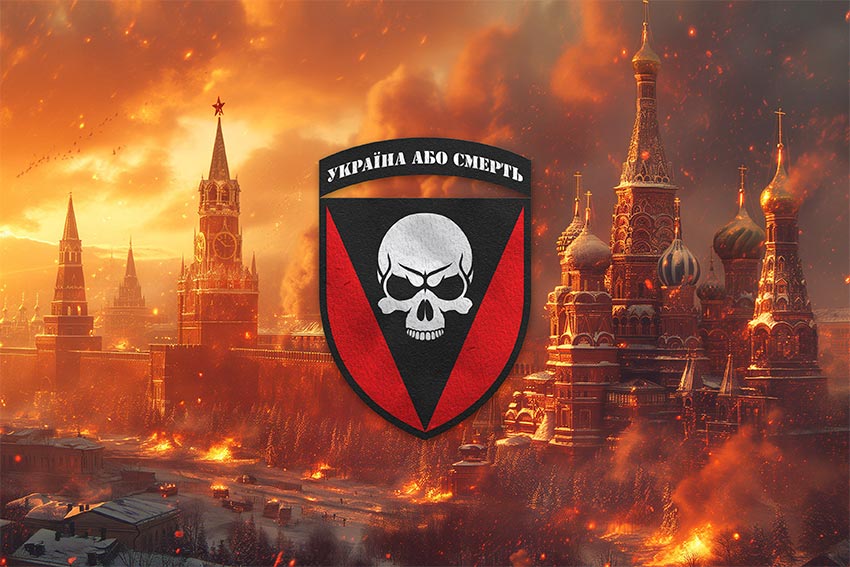 Прапор 72 ОМБр імені Чорних Запорожців ЗСУ кремль палає