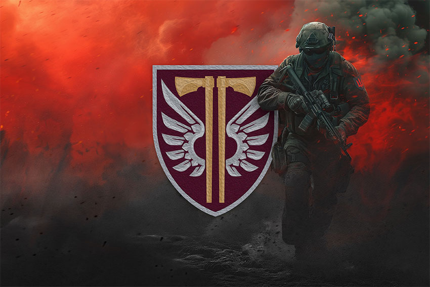 Прапор 77 ОАеМБр ДШВ ЗСУ червоний світанок