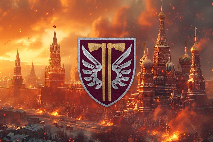 Прапор 77 ОАеМБр ДШВ ЗСУ кремль палає