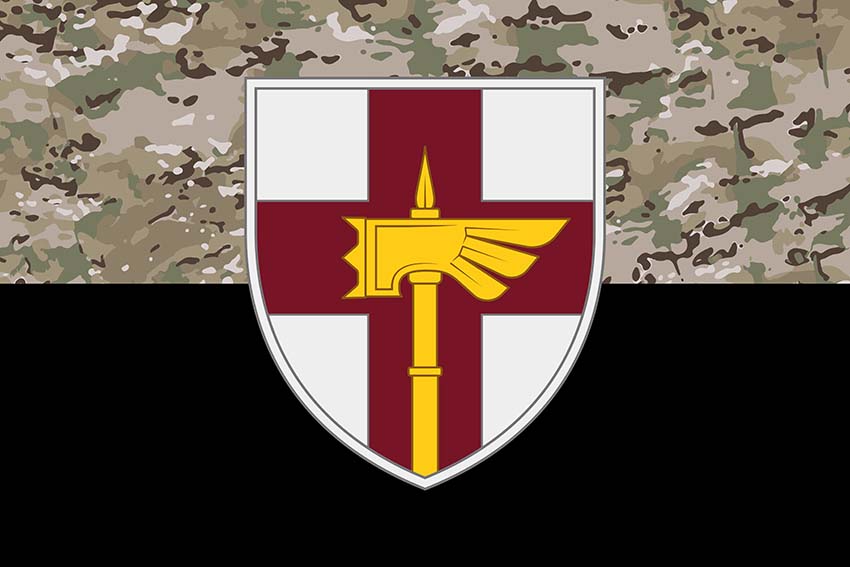 Прапор 78 окремого десантно-штурмового полку «Ґерць» (78 ОДШП) ЗСУ камуфляж-чорний