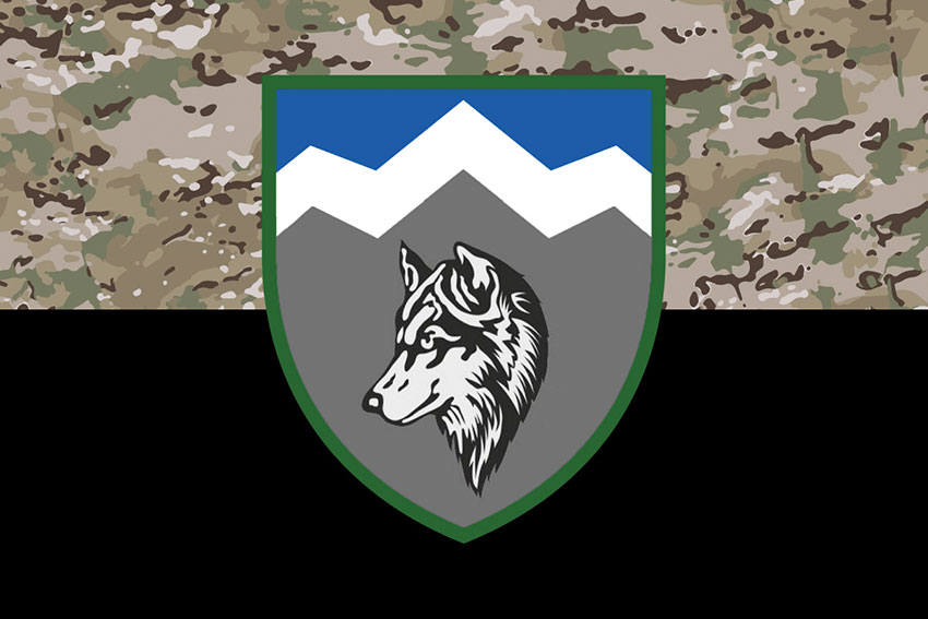 Прапор 8 ОГШБ (окремий гірсько-штурмовий батальйон) ЗСУ камуфляж-чорний