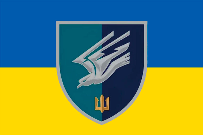 Прапор 88 окремого батальйону морської піхоти (88 ОБМП) ЗСУ синьо-жовтий