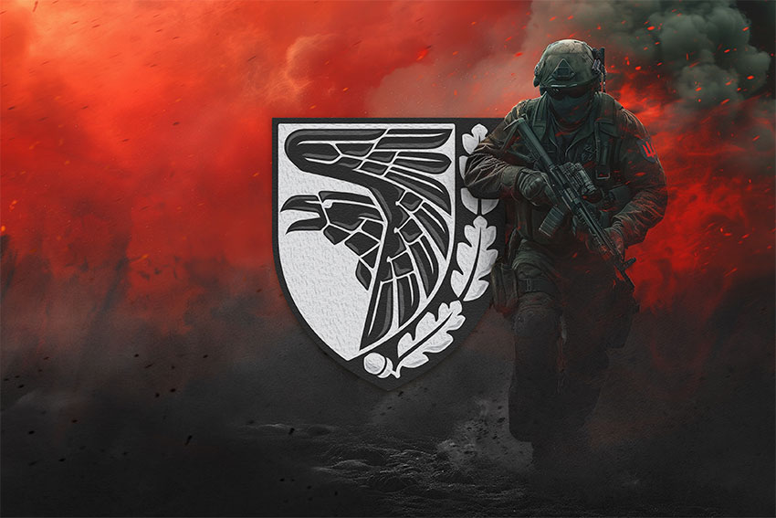 Прапор 93 окремої механізованої бригади (93 ОМБр) «Холодний Яр» ЗСУ червоний світанок