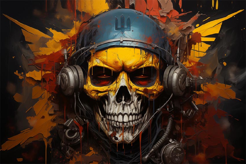 Прапор «Череп у навушниках»