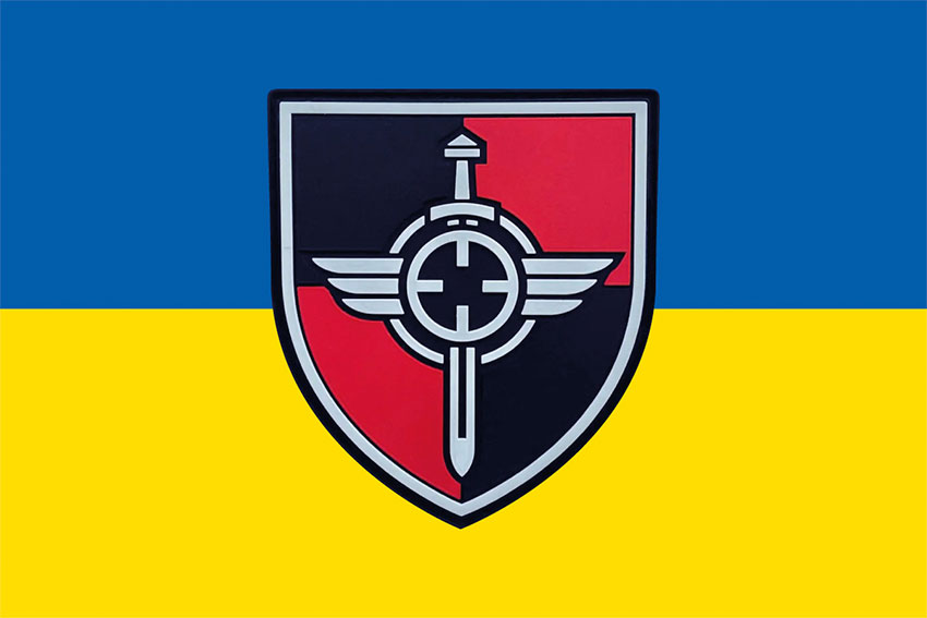 Прапор ГО «Аеророзвідка» синьо-жовтий