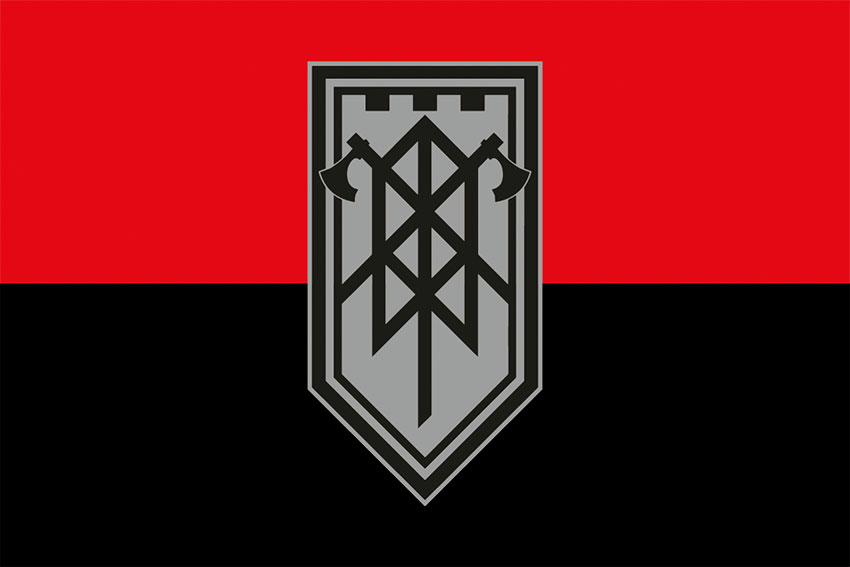 Прапор Інженерного батальйону 3 ОШБр ЗСУ червоно-чорний