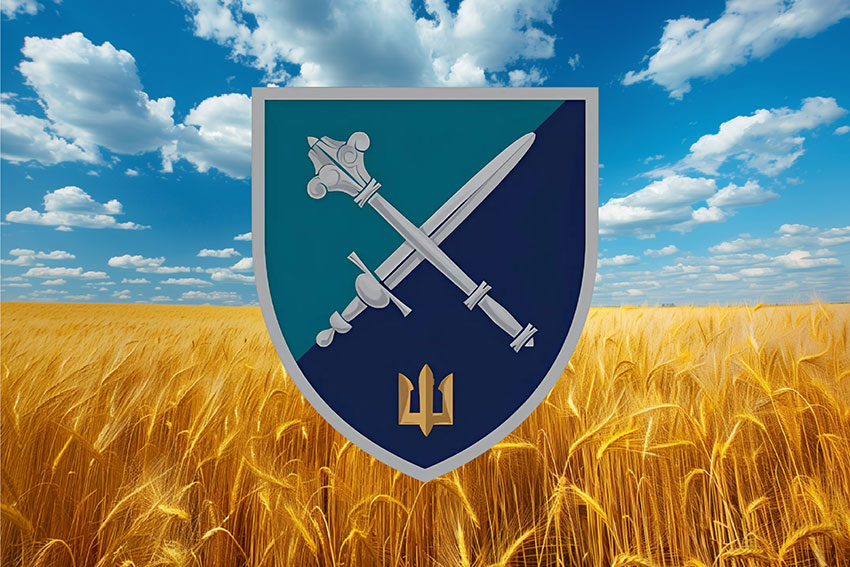 Прапор Командування Морської Піхоти ВМС ЗСУ пшеничне поле