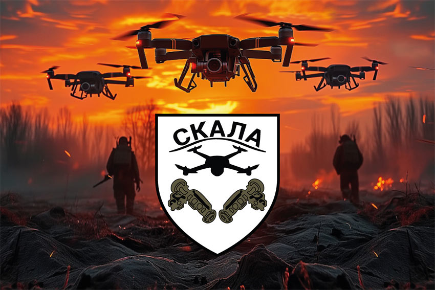 Прапор окремого штурмового батальйону «Скала» ЗСУ дрони