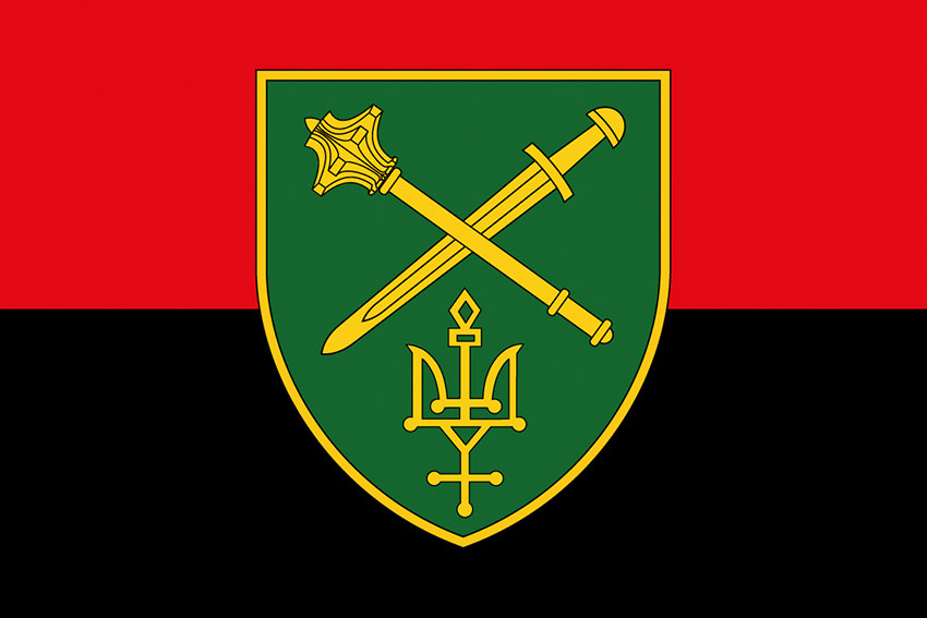 Прапор оперативного командування «Північ» ЗСУ червоно-чорний