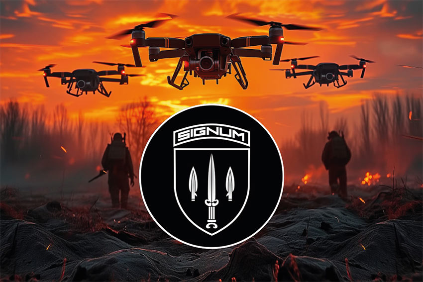 Прапор підрозділу «Signum» (93 ОМБр) ЗСУ дрони