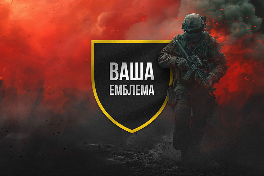 Прапор підрозділу «Ваша емблема» червоний світанок
