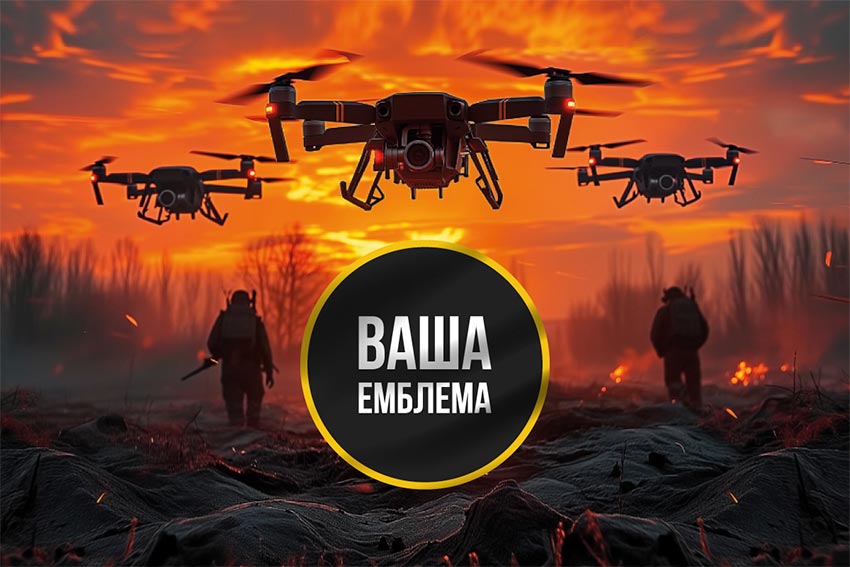 Прапор підрозділу «Ваша емблема» дрони