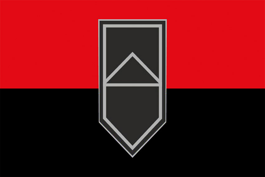 Прапор Протитанкового батальйону 3 ОШБр ЗСУ червоно-чорний