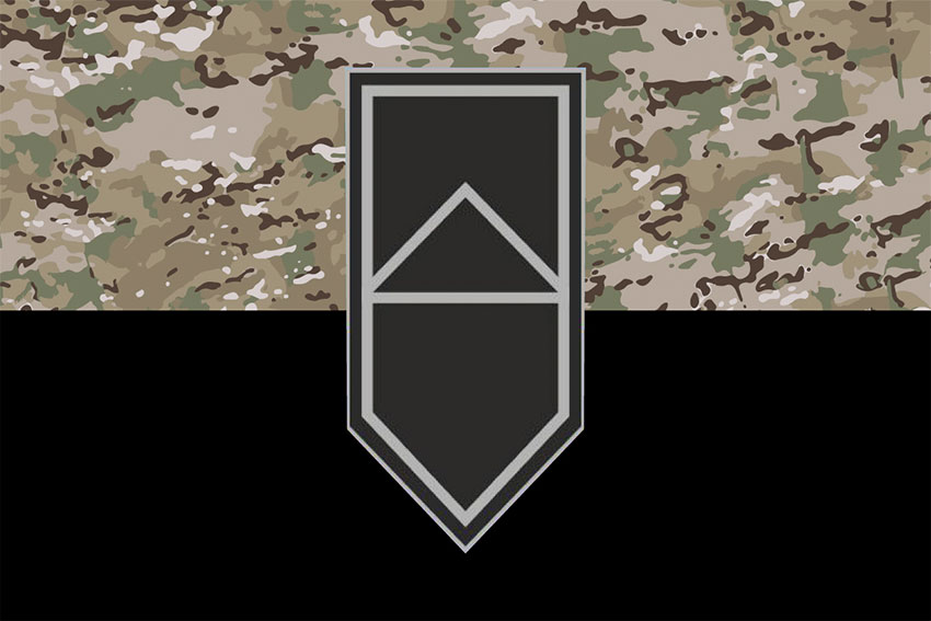 Прапор Протитанкового батальйону 3 ОШБр ЗСУ камуфляж-чорний