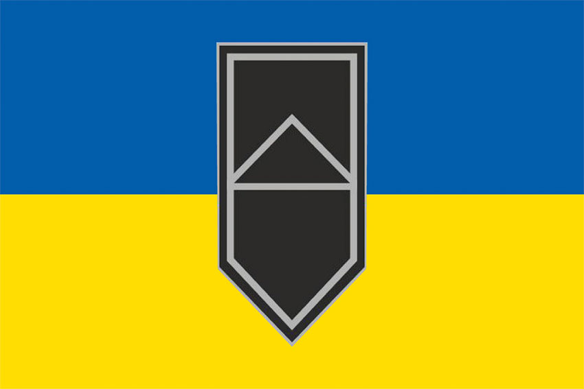 Прапор Протитанкового батальйону 3 ОШБр ЗСУ синьо-жовтий