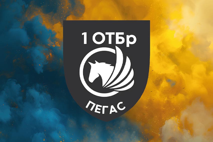Прапор роти ударних БПЛА 1 ОТБр Сіверської ЗСУ синьо жовтий світанок