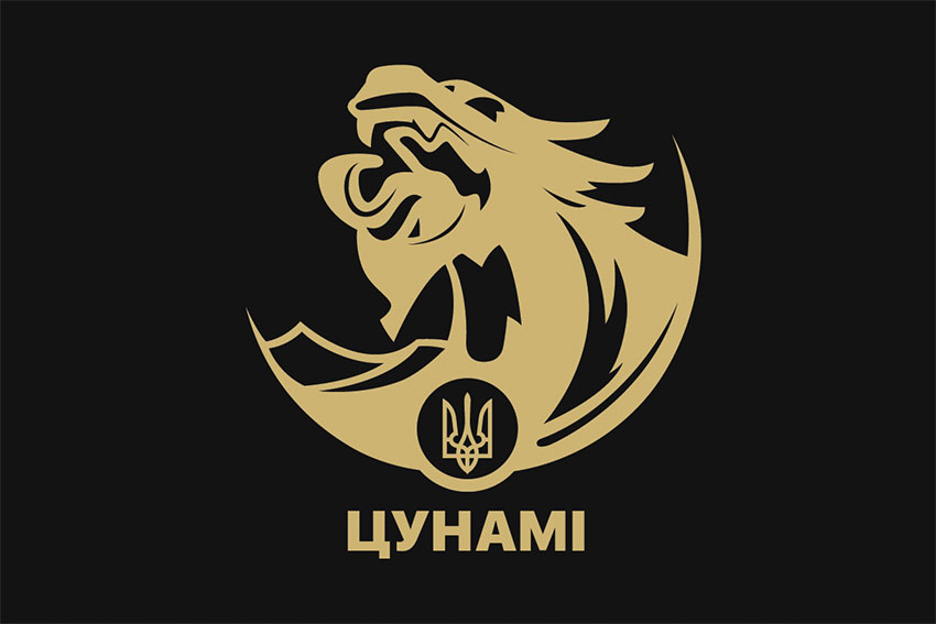 Прапор Штурмового полку Національної поліції України «Цунамі» чорний