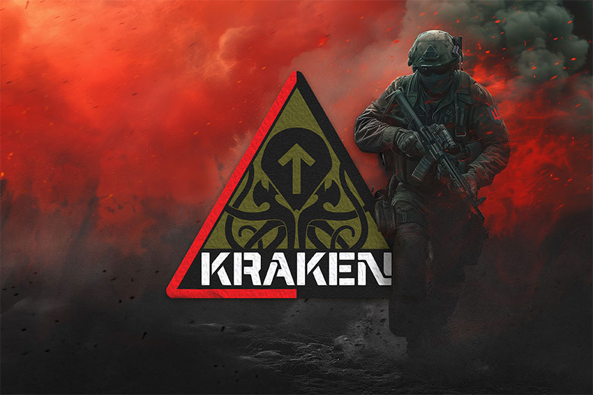 Прапор Спецпідрозділу «Kraken» ЗСУ червоний світанок