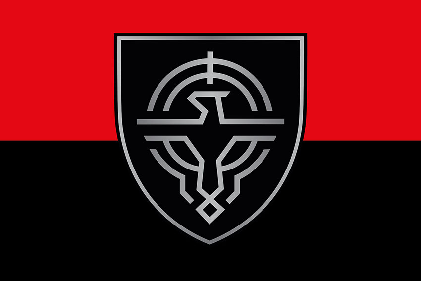 Прапор Сил безпілотних систем ЗСУ червоно-чорний