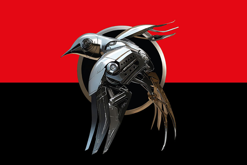 Прапор Сил безпілотних систем ЗСУ червоно-чорний