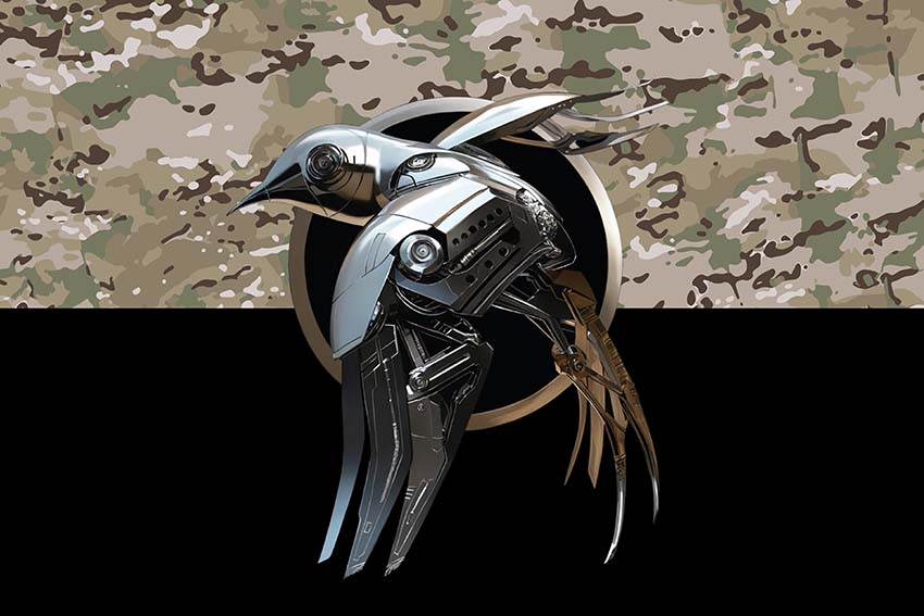 Прапор Сил безпілотних систем ЗСУ камуфляж-чорний