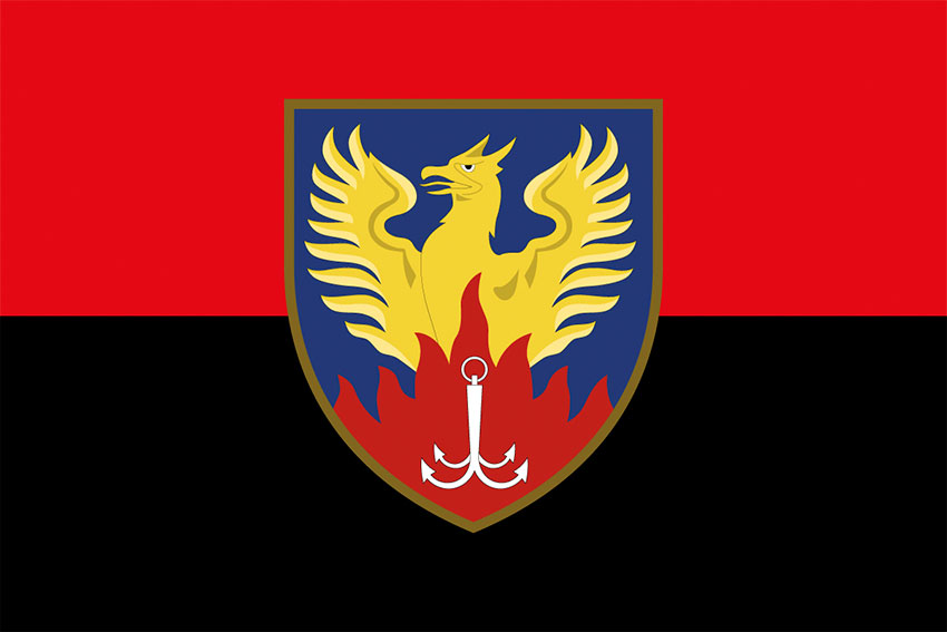 Прапор Центру медичної реабілітації та санаторного лікування «Одеський» МО України червоно-чорний