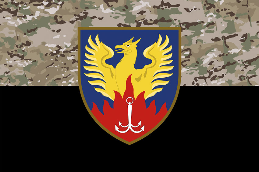 Прапор Центру медичної реабілітації та санаторного лікування «Одеський» МО України камуляж-чорний