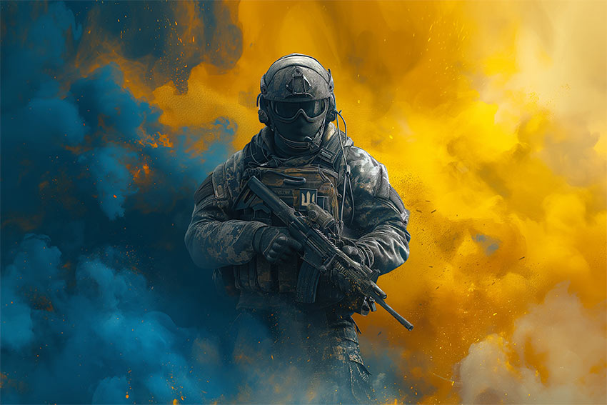 Прапор Військовий ЗСУ синьо-жовтий світанок