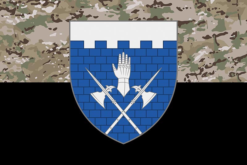 Прапор ЗСУ 101 ОБрО ГШ імені Геннадія Воробйова камуфляж-чорний