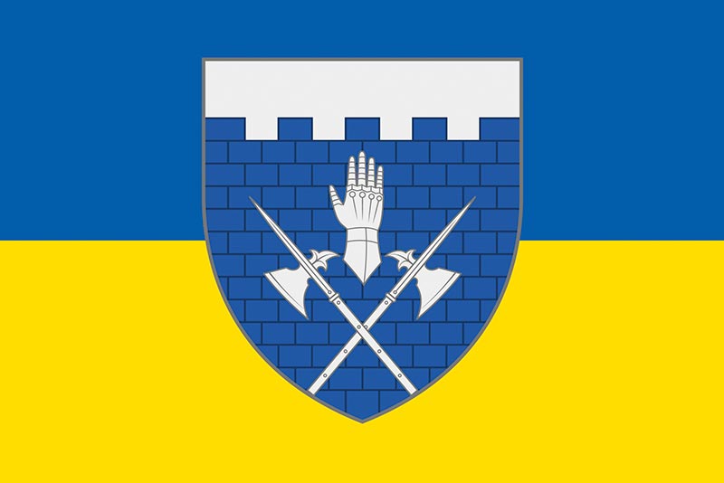 Прапор ЗСУ 101 ОБрО ГШ імені Геннадія Воробйова синьо-жовтий